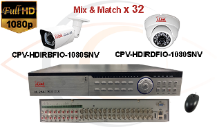 CCTV HD Security Camera System 5-in-1 1080p Standalone 32 Port DVR w/ 1080p HD Coax Cameras